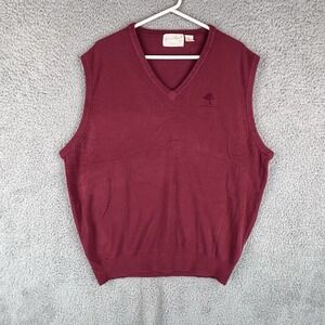 Vintage Pebble Beach Golf Club Sweater Vest Men 2XL Burgundy Acrylic V Neck Soft